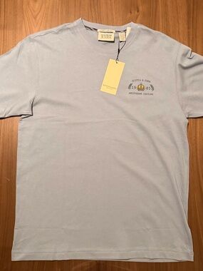 Scotch & Soda Pale Blue Crewneck Logo Tee